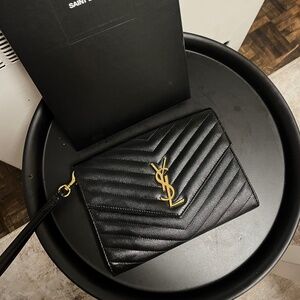 Saint Laurent Cassandre Matelasse Envelope Clutch